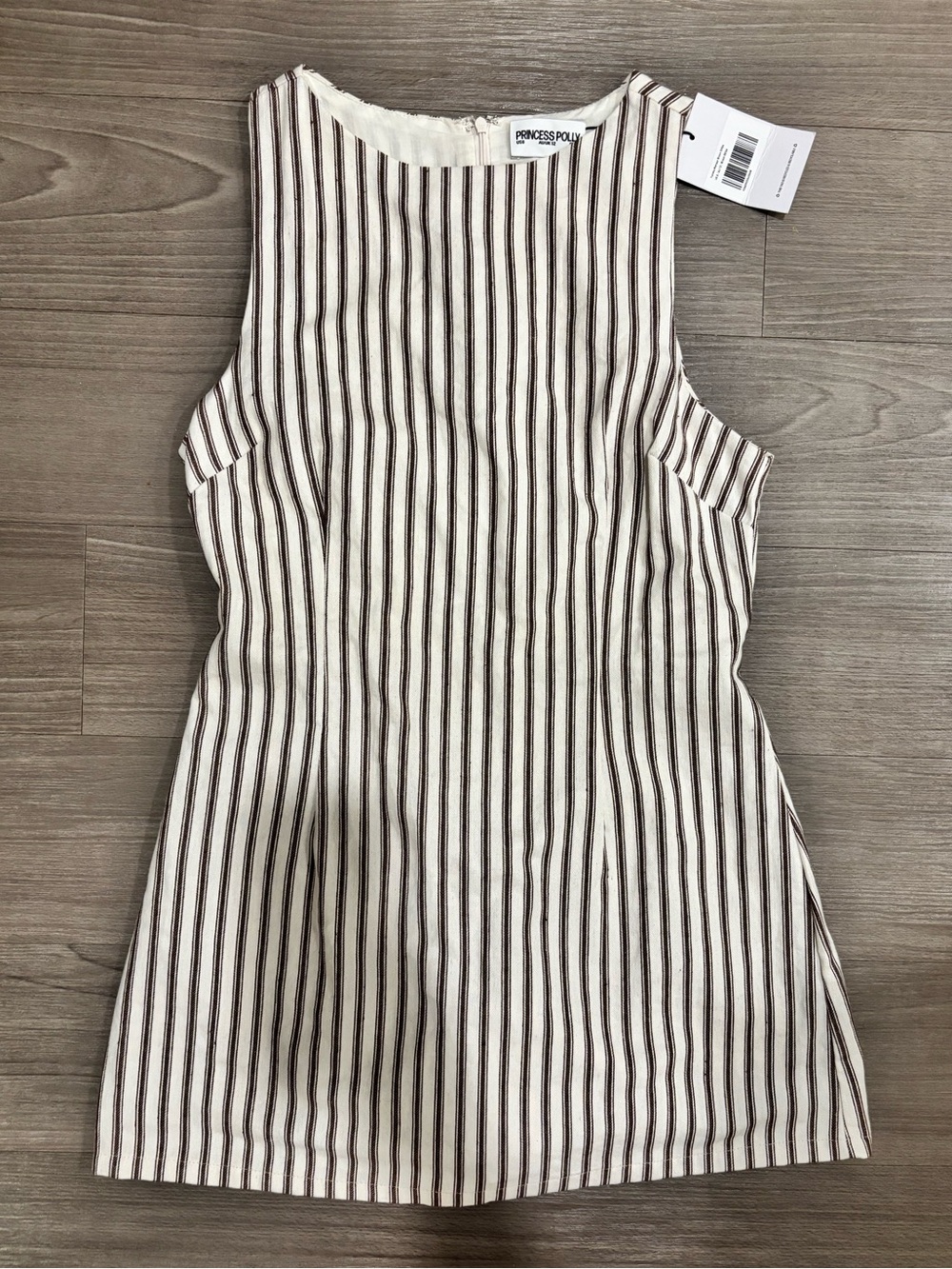 NWT Princess Polly Yumiko Brown Striped Romper
